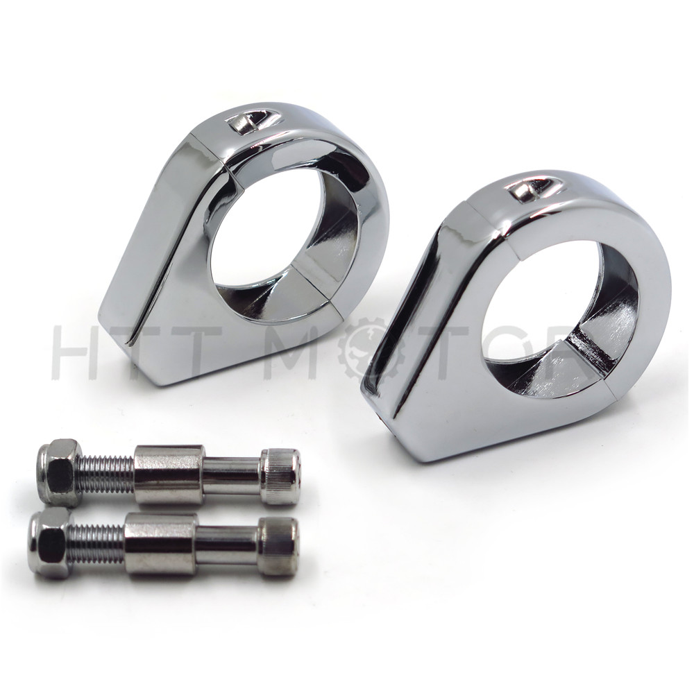 Turn Signal Mount Bracket 49mm Fork Relocation Clamps Mount Indicator For Harley