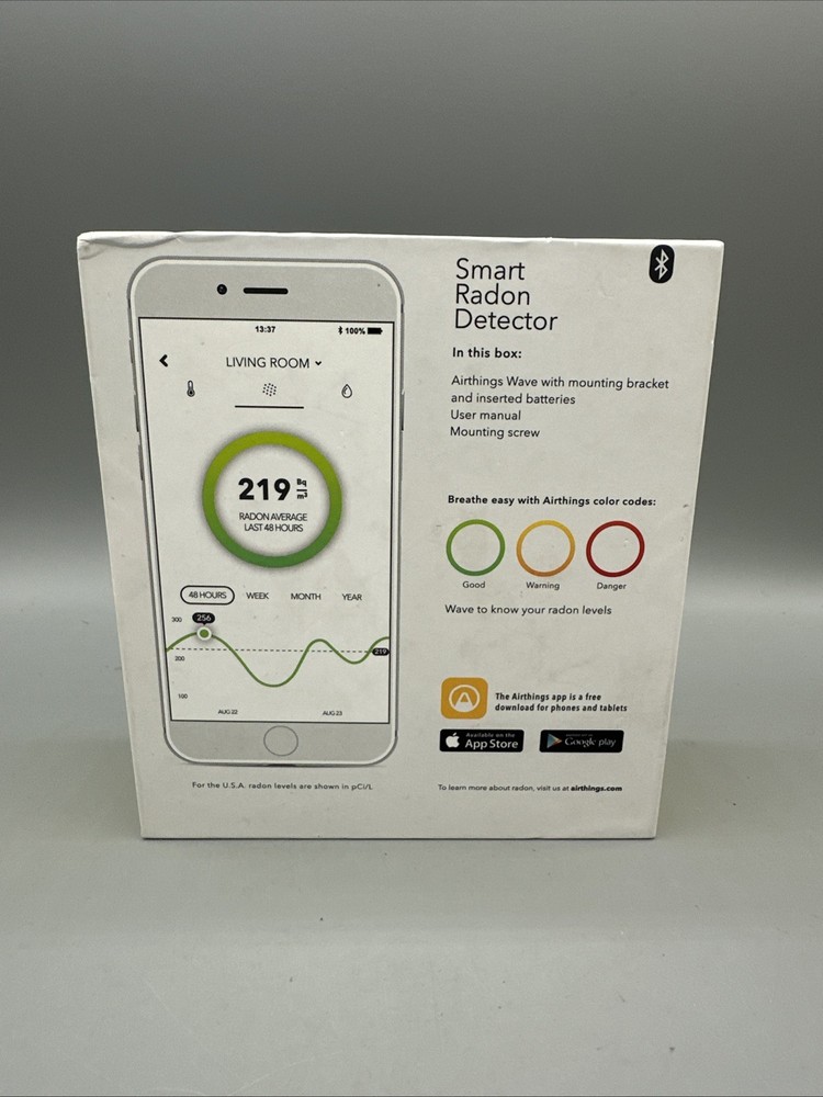 Airthings Wave 1st Gen. Smart Radon Detector - White