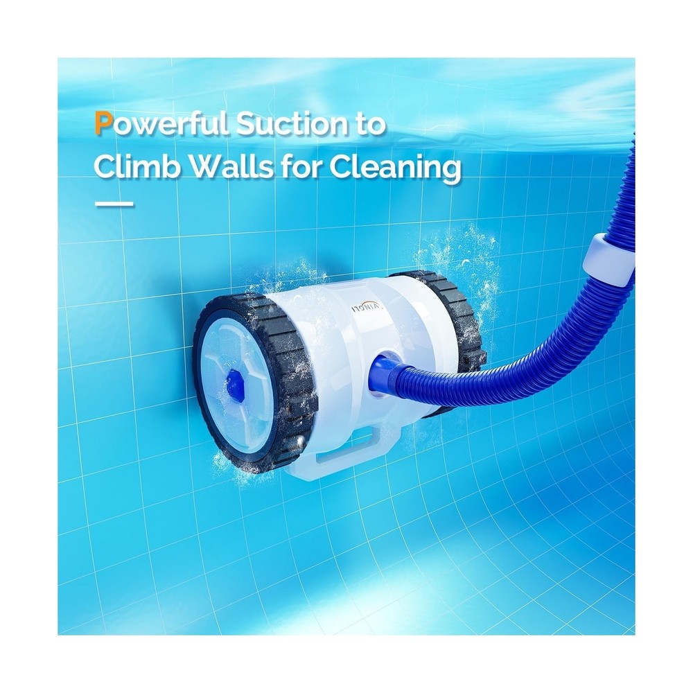 Automatic Pool Vacuum Suction Side Wall Climbing 40ft Hose For Inground Pools