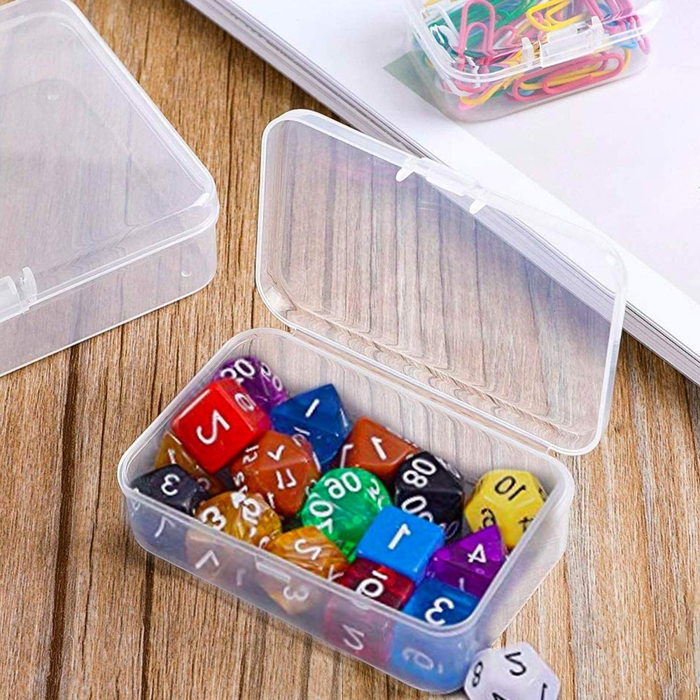 24 Pcs Mixed Sizes Mini Clear Storage Containers - Rectangular, Small Plastic...