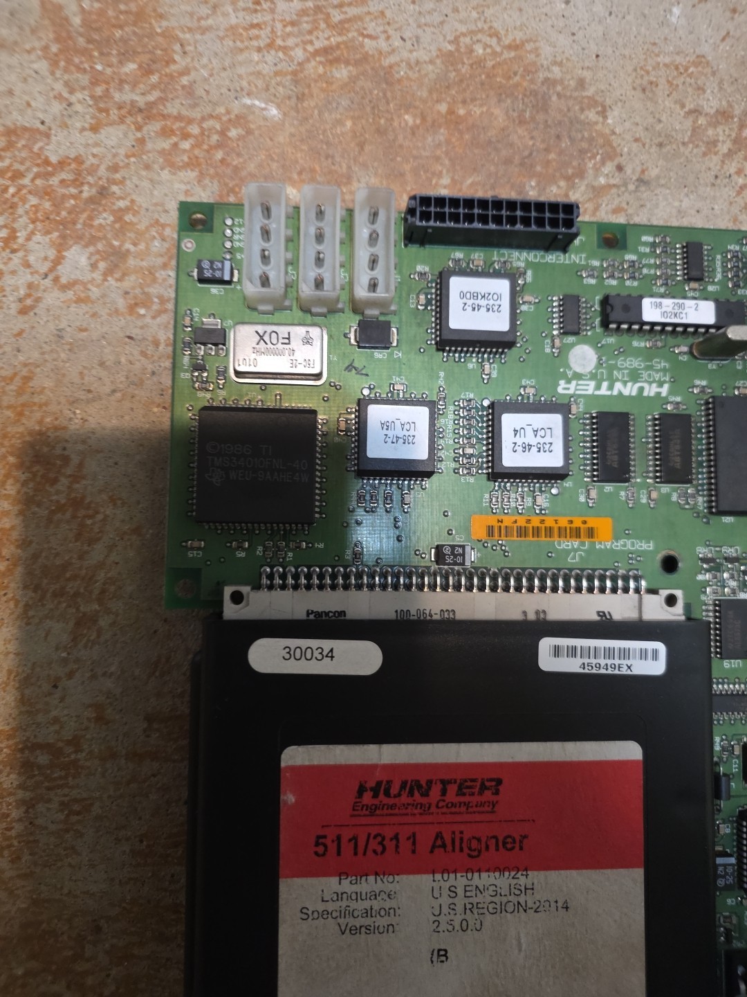 HUNTER ENGINEERING 511/311 Program Cartridge & Program Card
