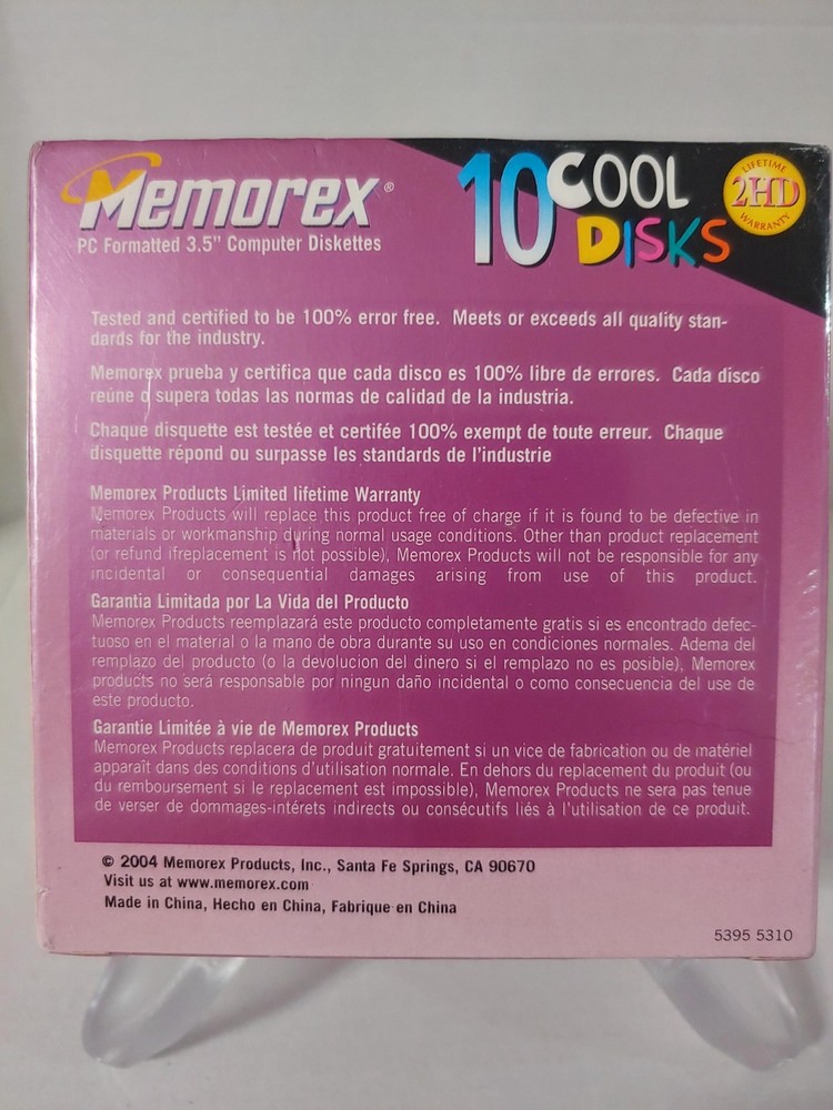 10 Pack Memorex 2HD 3.5" Computer Diskettes PC Format Cool Disks New Sealed