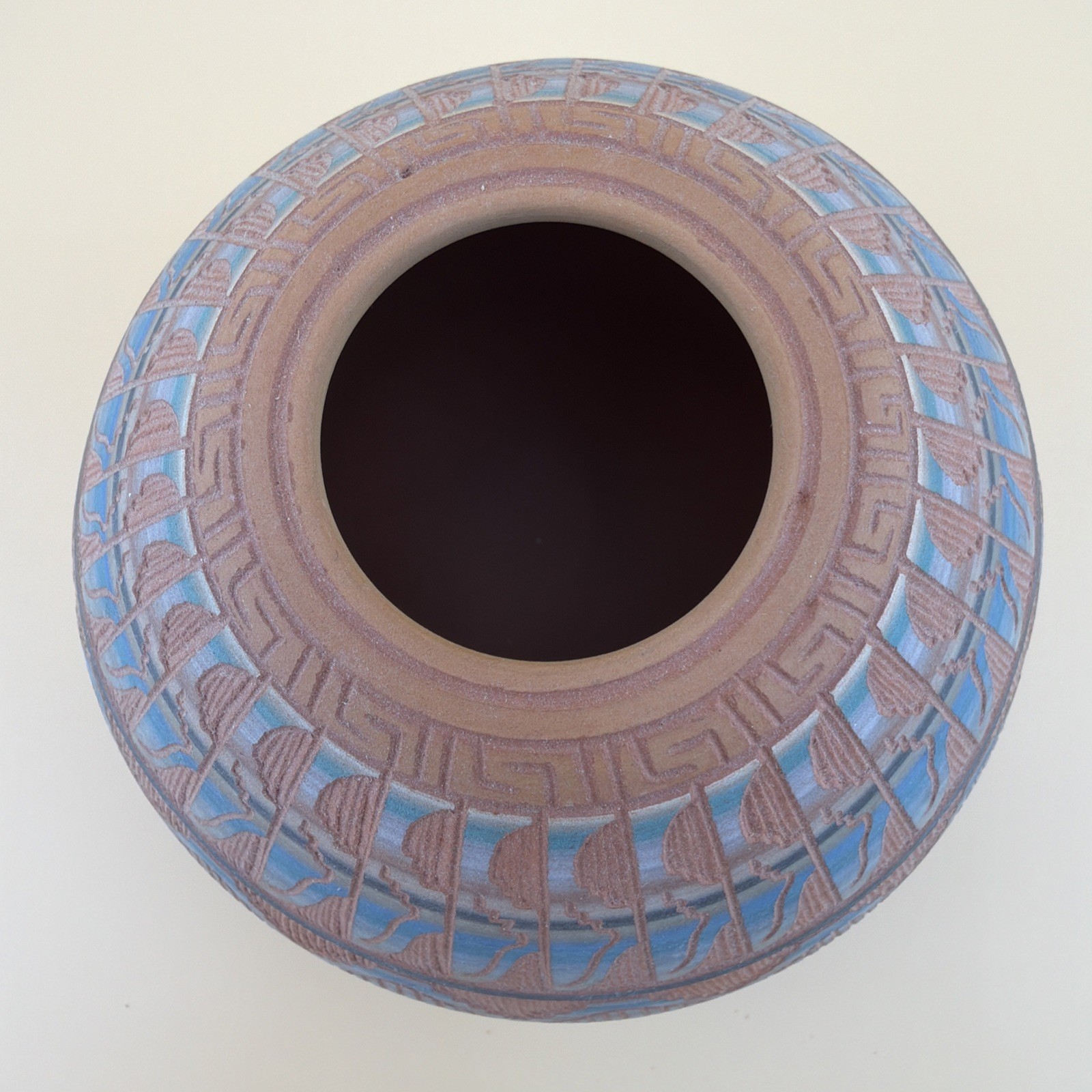 Etched Pottery Vase - Navajo Native American Signed Ferguson Whitegoat