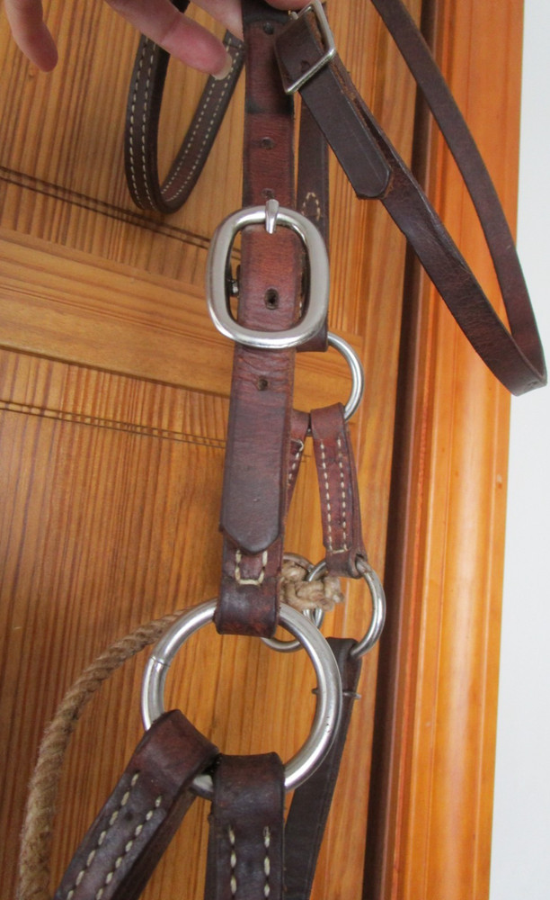 WEAVER LEATHER SIDE PULL, BITLESS BRIDLE HORSE SIZE