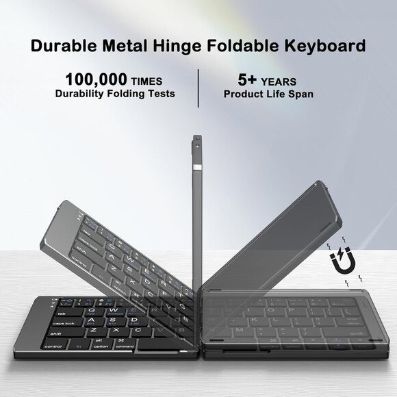 Foldable Wireless Keyboard & Mouse Combo – USB-C Rechargeable – New in Box