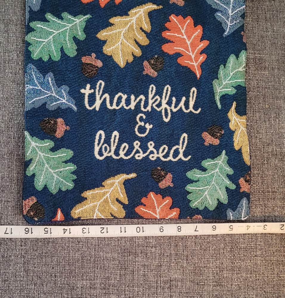 Table Runnet. Fall Decor. Blue. Fall Leaves.