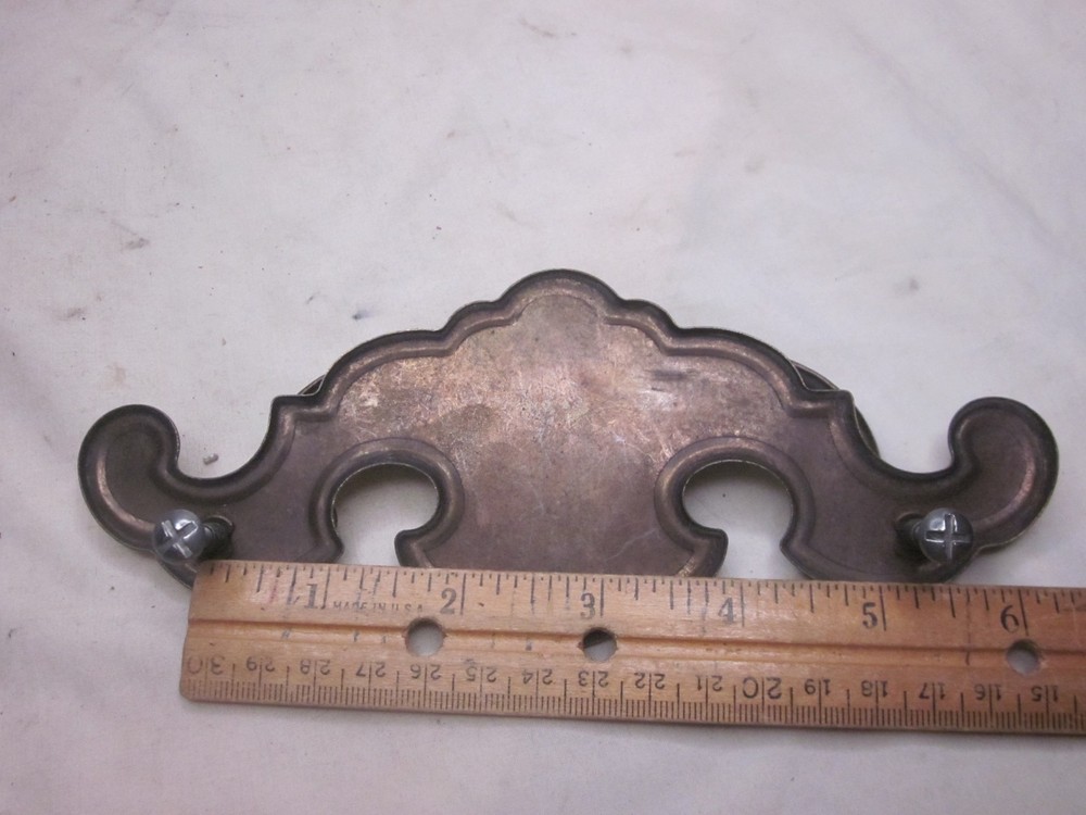 1 large vintage drawer handle drop down pull 5.25" center winged bail
