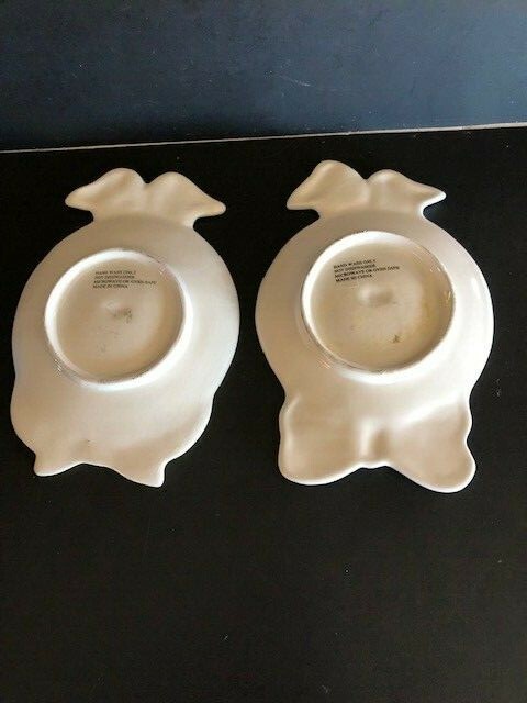 Adorable Ceramic Easter Bunny Plates (Set of 2)