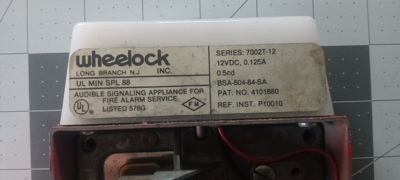 Vintage Wheelock 7002T-12 Fire Alarm Strobe - Listing will end Monday 3/16