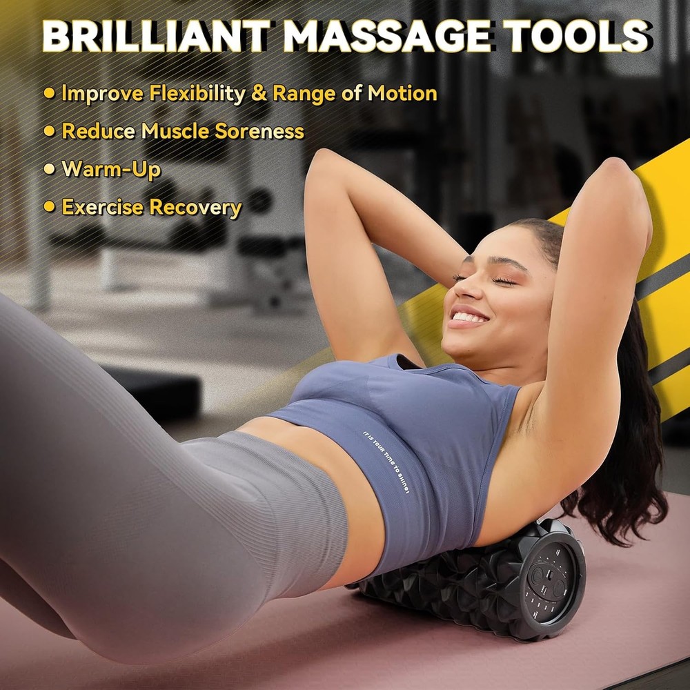 Vibrating Foam Roller, High Density Massage Roller Back Roller Foam for Back Pai