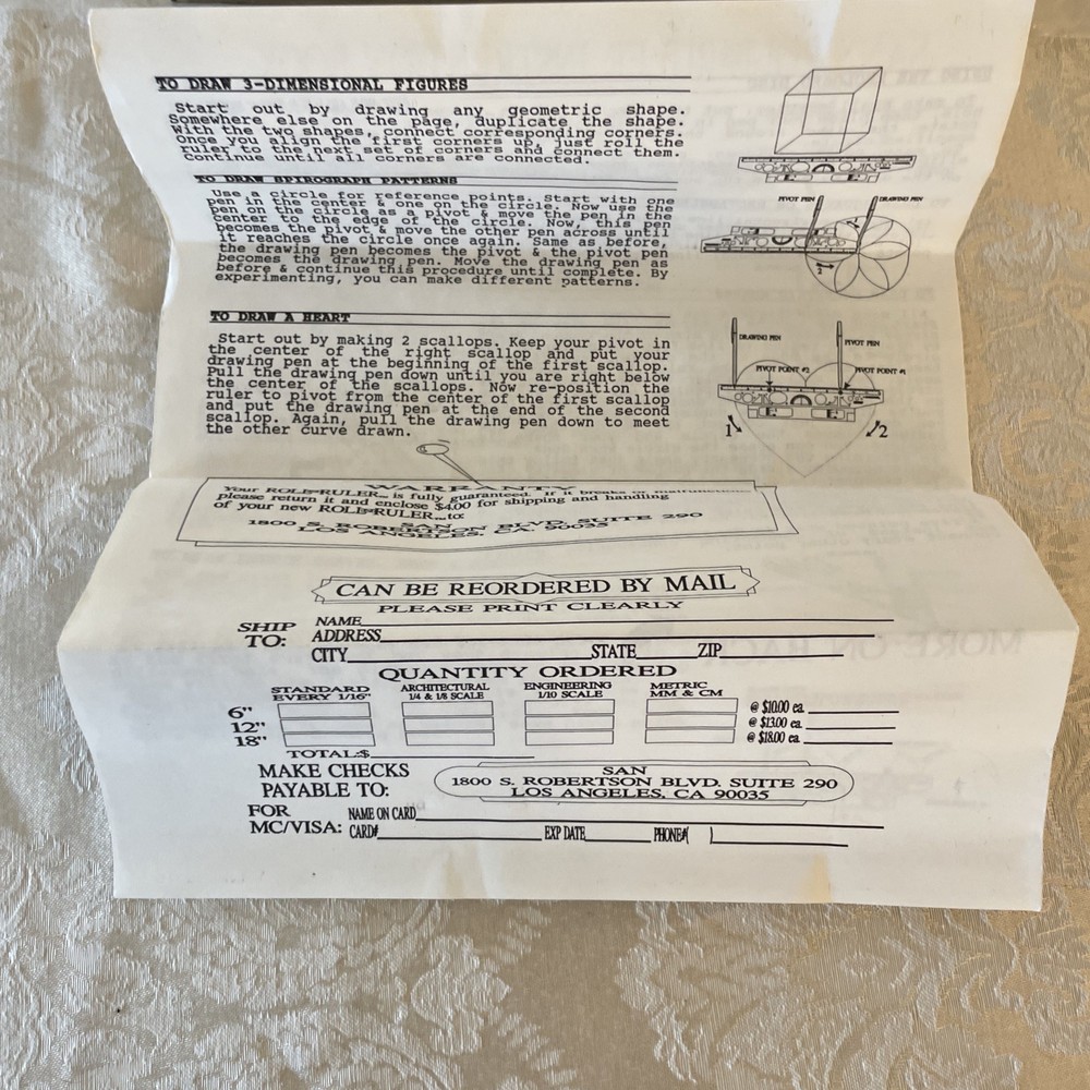 Vintage SAN Roll N Ruler Multi-Function 30 cm Metric Pro-Style Drawing Tools New