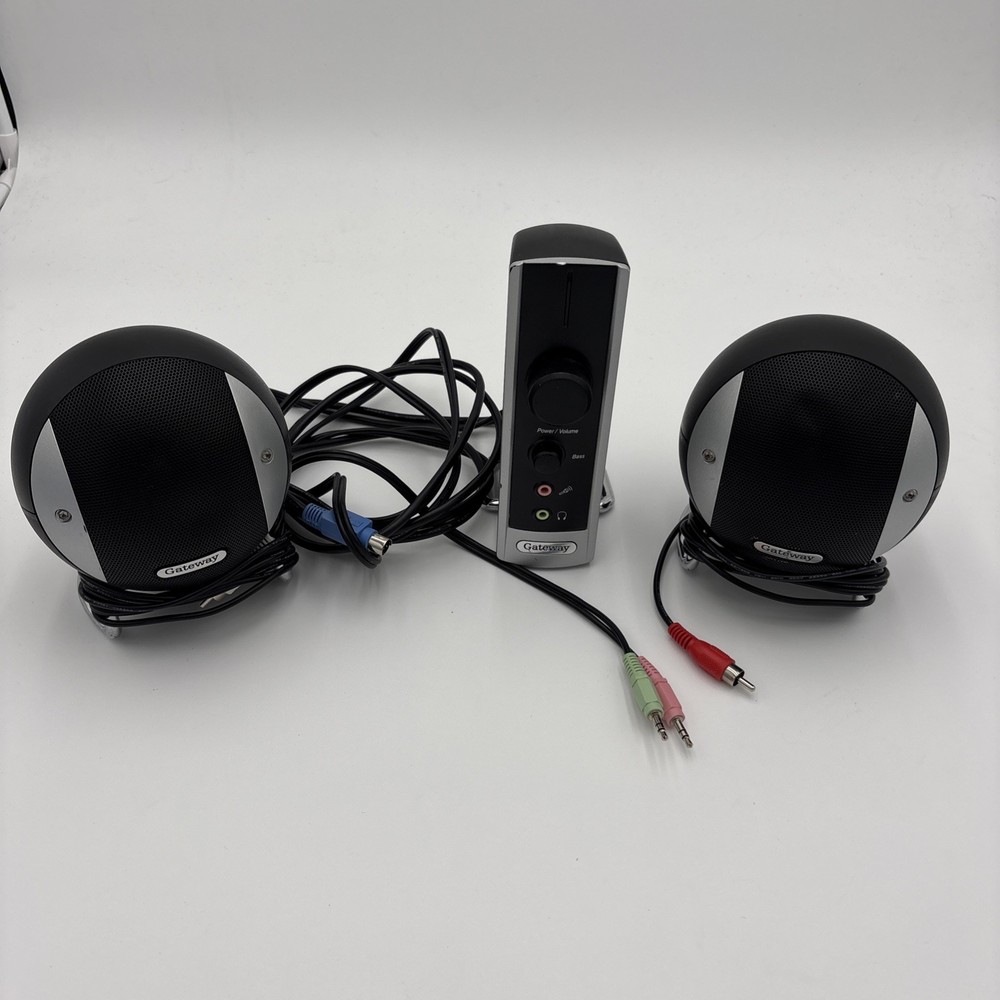 Gateway Gmax 2100 Speaker Set ~ 2 Satellite Speakers & A Central Control Unit