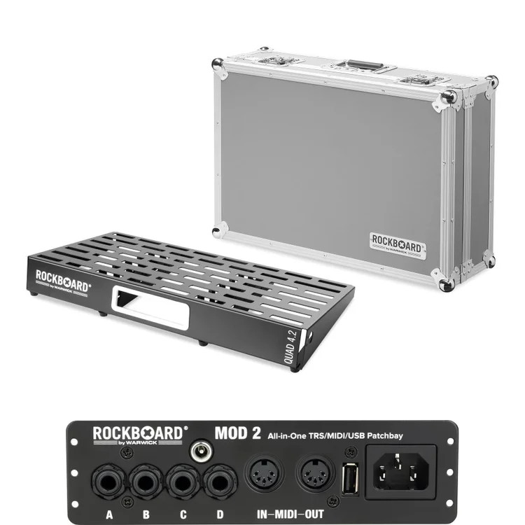 RockBoard by Warwick Quad 4.2 Pedalboard with Flight Case and Patchbay