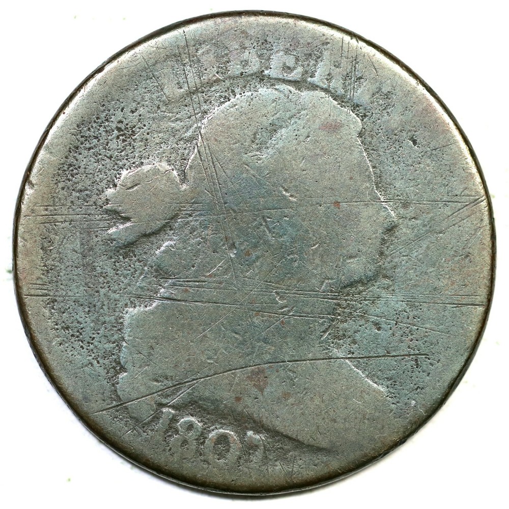 1807 S-276 Draped Bust Large Cent Coin 1c
