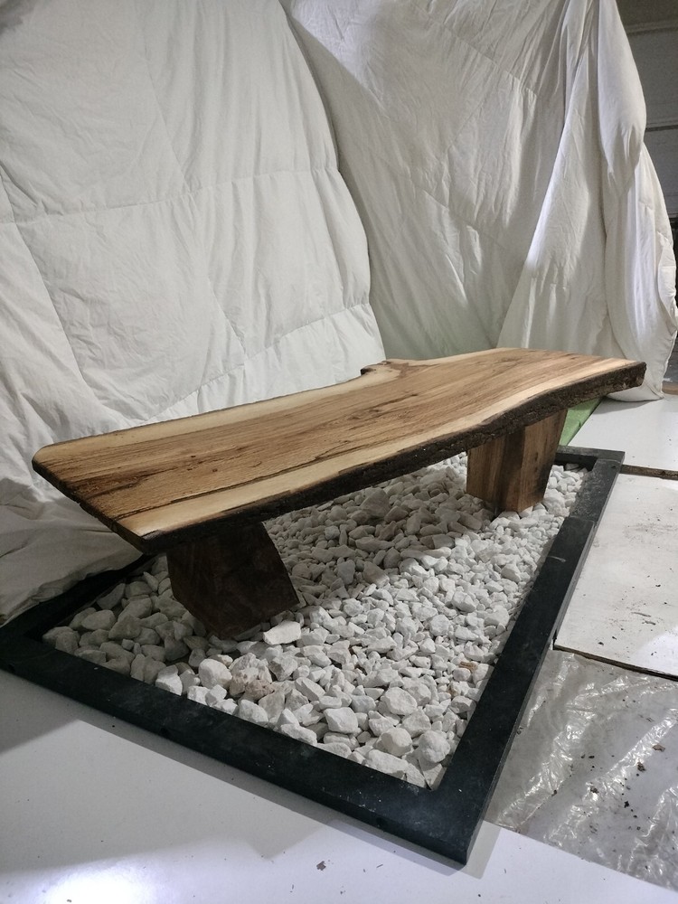 Oak bed foot bench