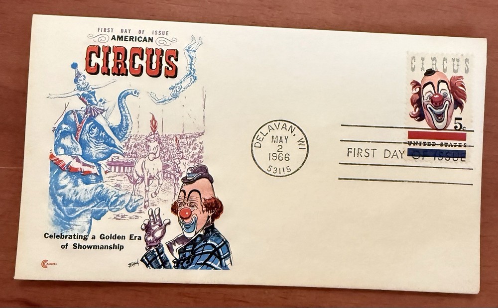 1309 Cover Craft Cachet FDC -American Circus, including insert 1966