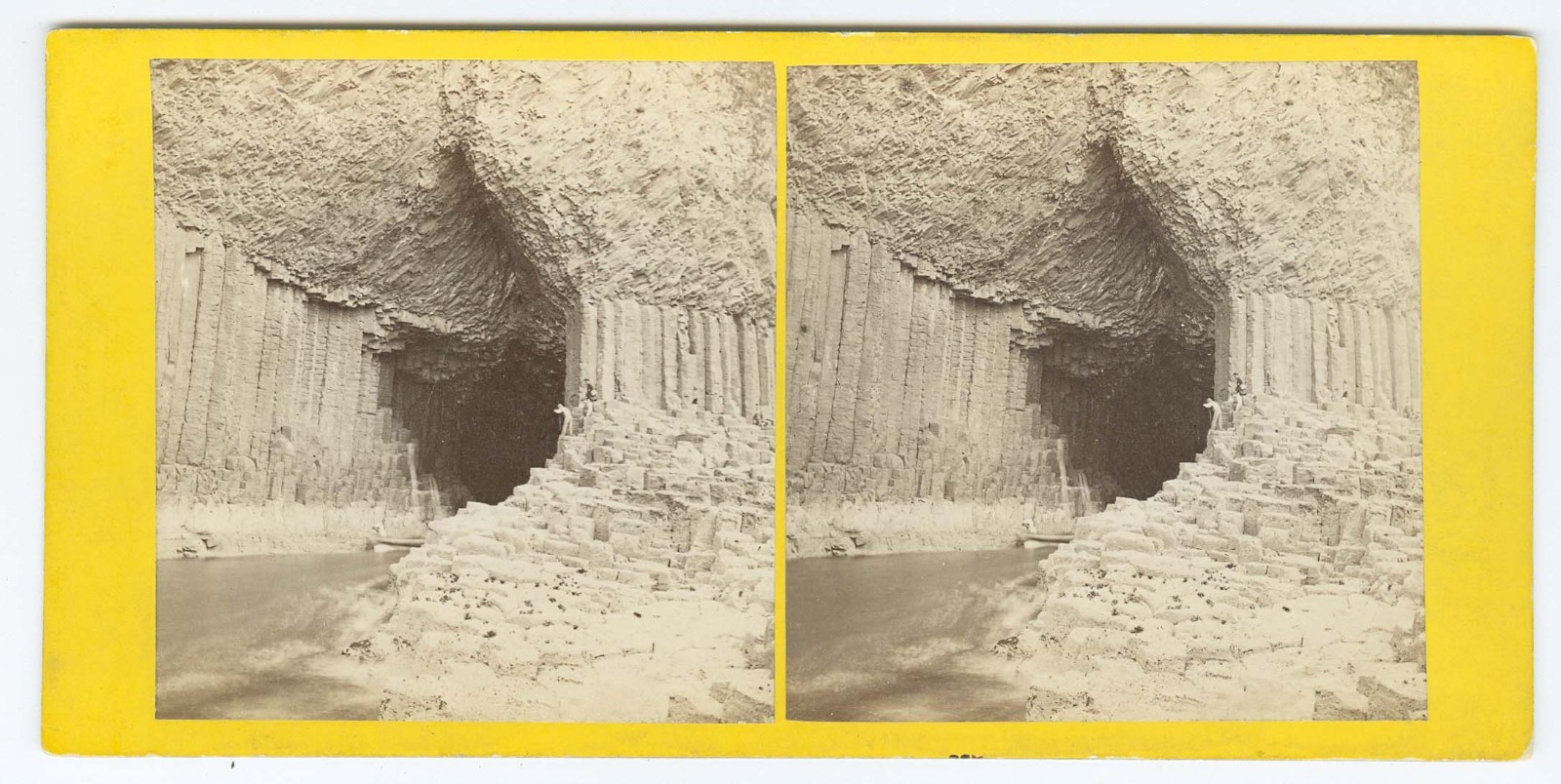 G2108~ SCOTLAND – Fingal’s Cave Staffa – 1860s Stereoview- GW Wilson