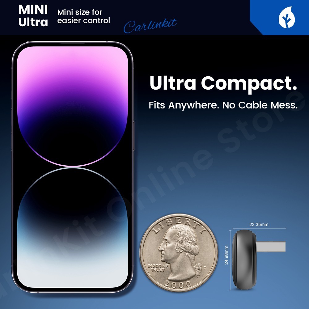 CarlinKit Mini ULTRA 🛜Wireless Compact Apple CarPlay & Android Auto Wireless