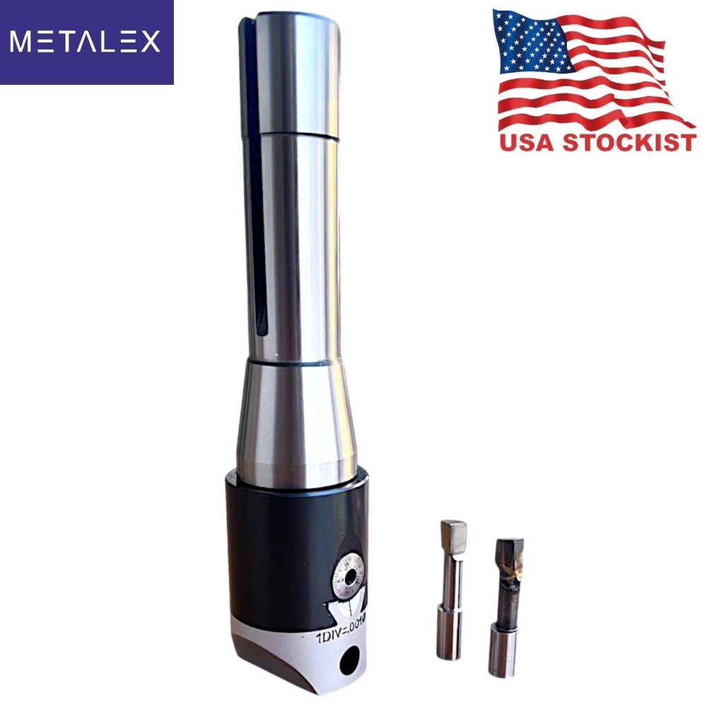 1.5" Precision Adjustable Boring Head Set With R8 Shank & HSS + Carbide Tool Bit