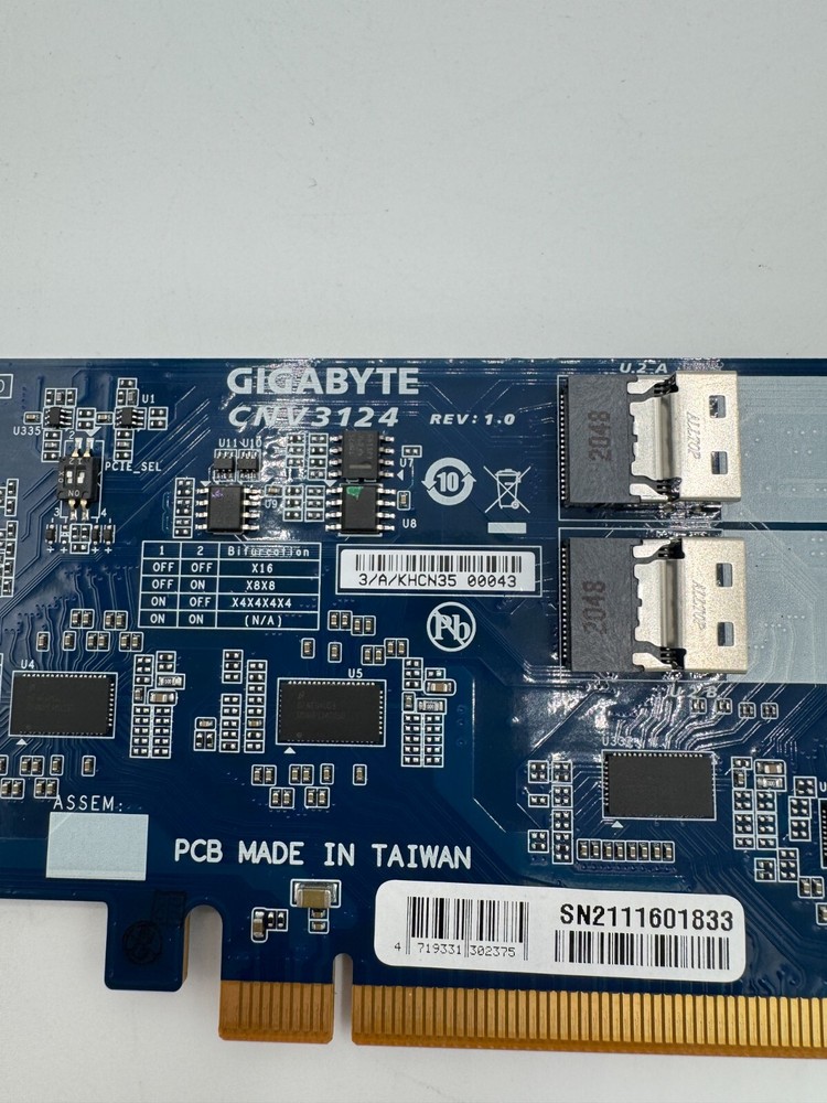 GIGABYTE CNV3124 SATA U2 RAID CONTROLLER CARD