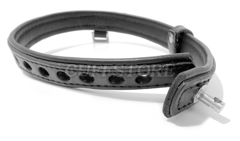 Leather Bondage Collar Square Ring Locking Restraint with Padlock