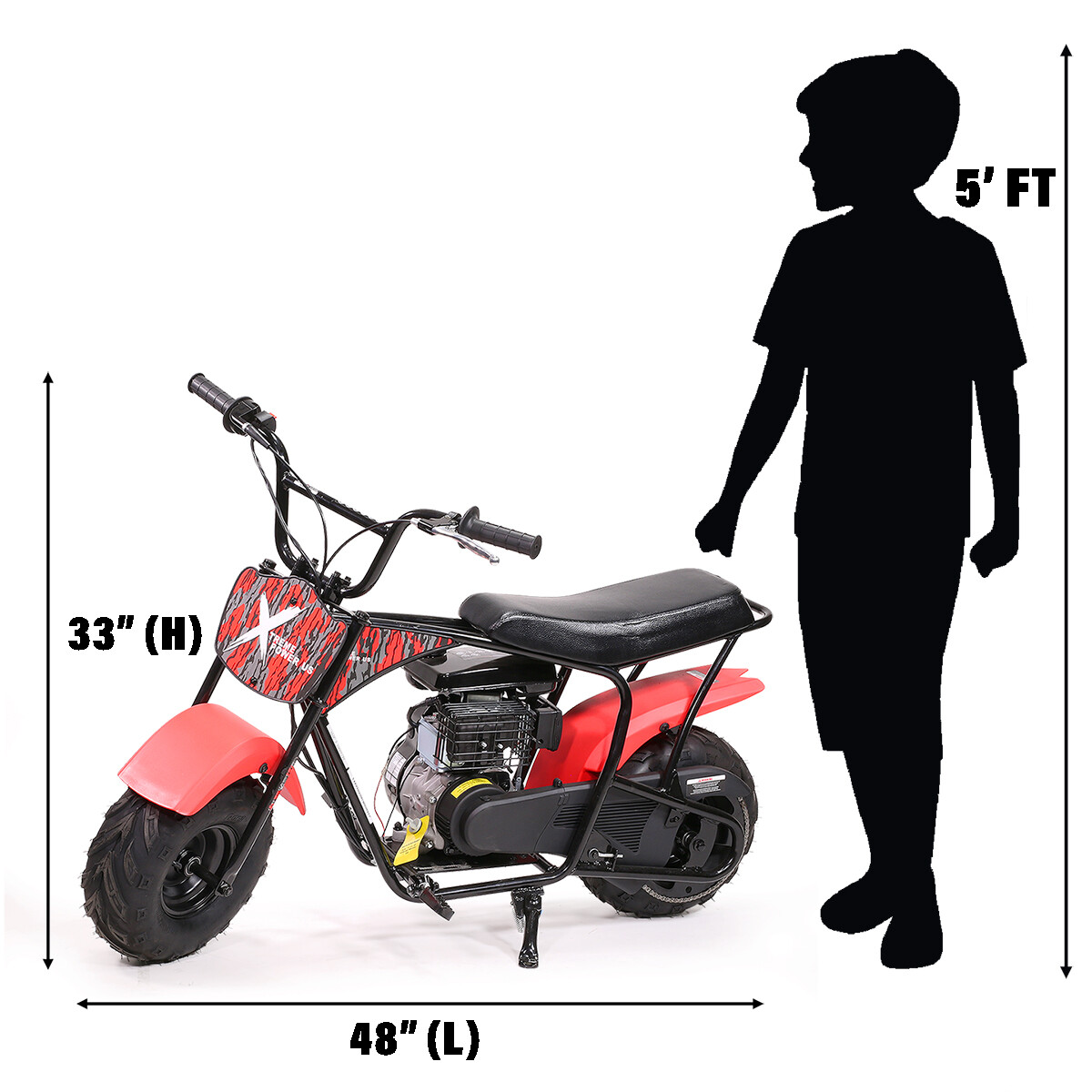 XtremepowerUS 99cc Mini Dirt Bike Gas-Powered 4 Stroke Pocket Bike Pit Red