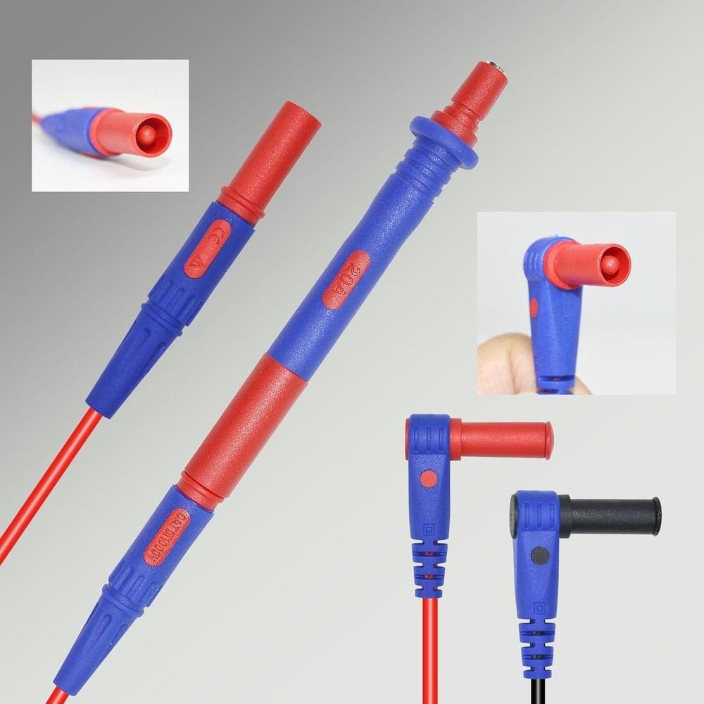 Professional Multimeter Leads Kit: Replaceable Probes & Silicone Safety, Set...