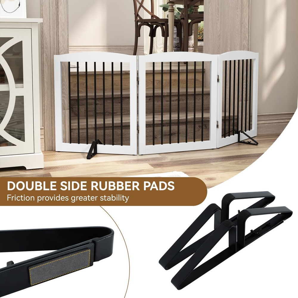 PUPETPO Support Feet for Pet Gate (Updated Version), Adjustable, Black