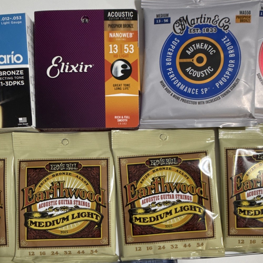 Acoustic guitar string lot - 18 sets - sealed packages