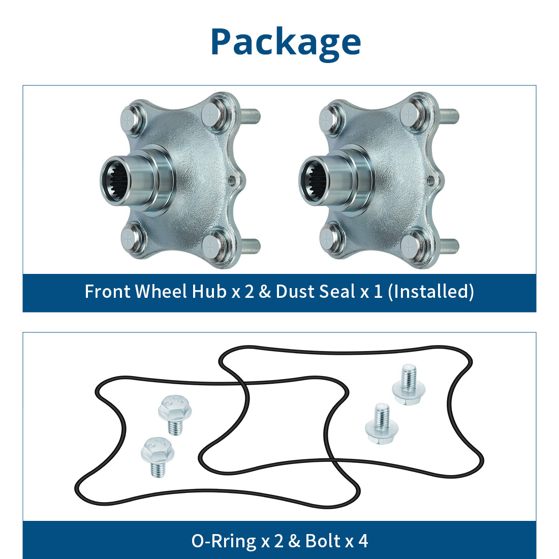 2PCS Front Wheel Hub Kit for Honda TRX350FE TRX350FM 4x4 Rancher 350 2000-2006