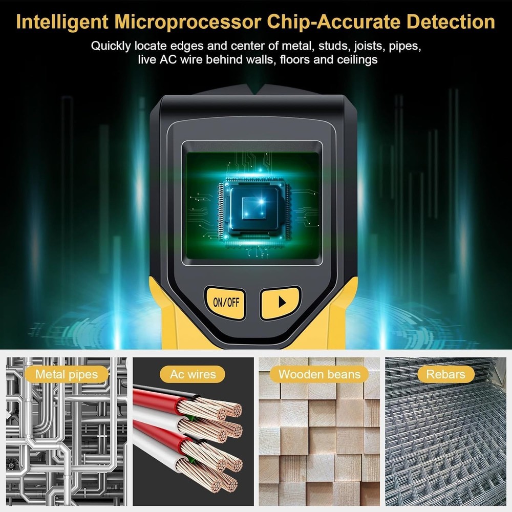 Versatile Stud Finder with LCD Alerts - Essential Tool for DIY Enthusiasts