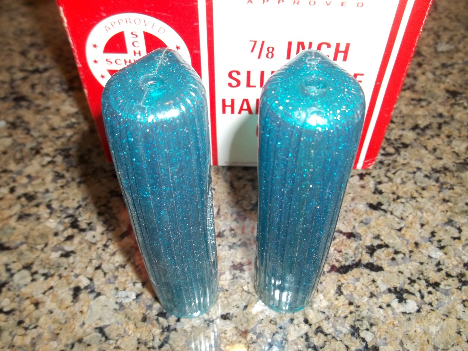Schwinn Stingray NOS Blue glitter Bicycle Handlebar Grips Original full size
