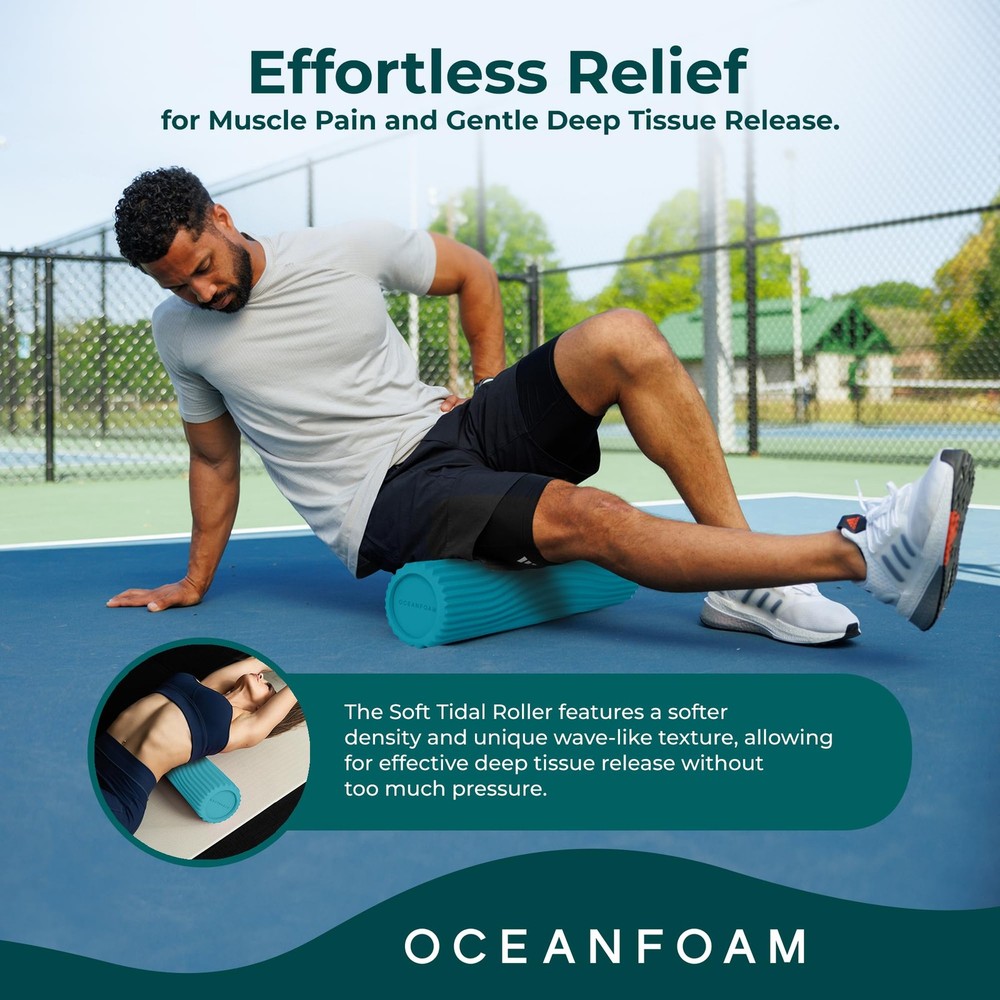 Soft Tidal Roller (Miami Blue) - Low Density Foam Roller for Physical Therapy