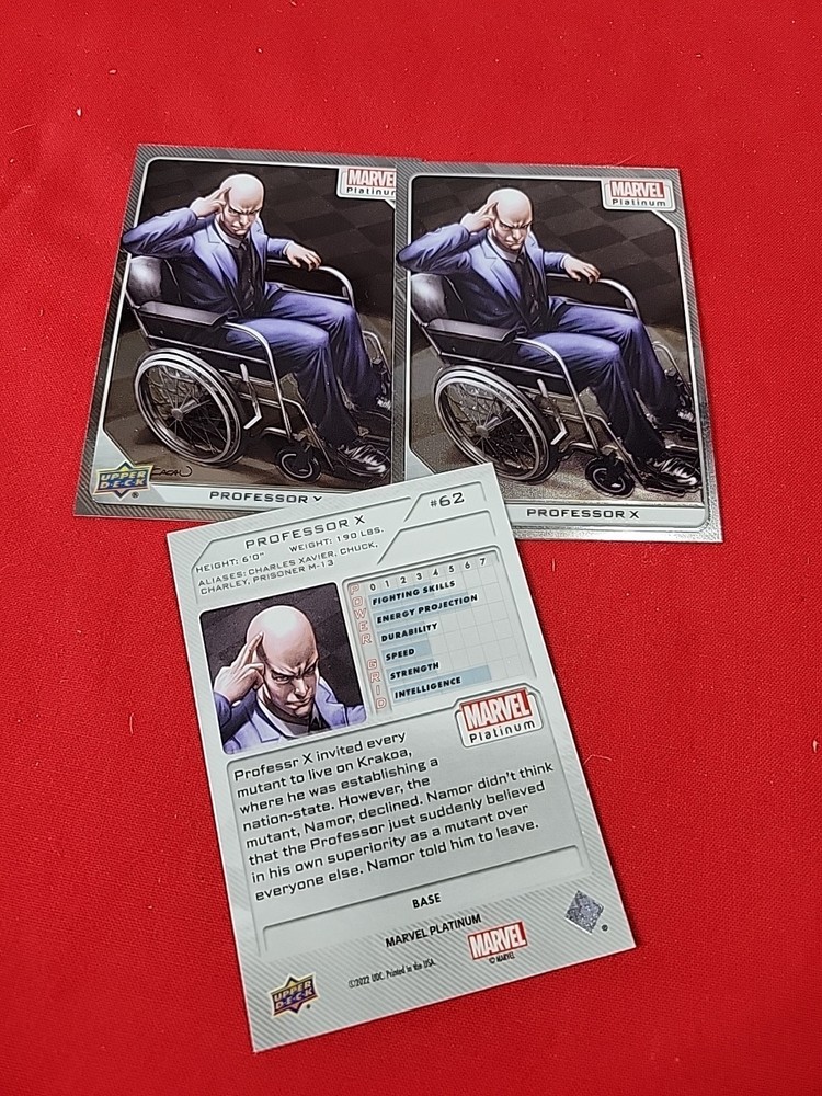 Upper Deck Marvel Platinum Professor X 3 Total Cards