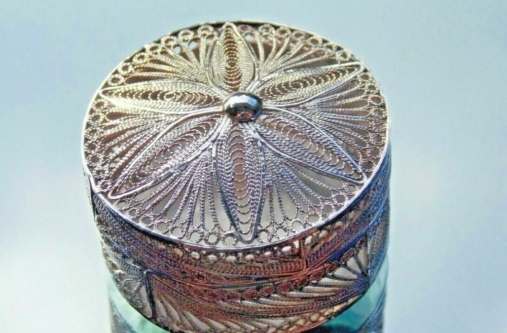 French Antique Victorian Filigree Solid Silver Snuff Box -Pomander Box