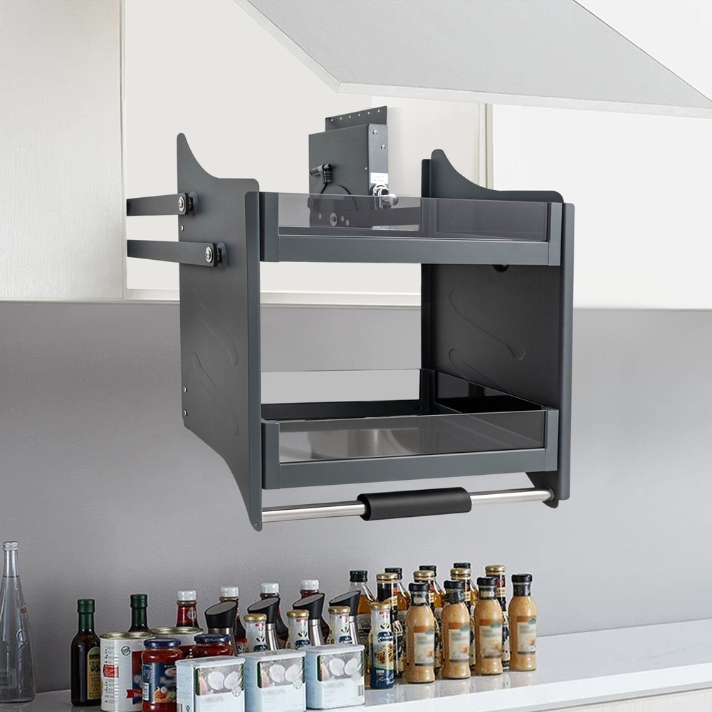 2-tier Pull-Out Cabinet Shelf Drop Down Shelf Pull-Down Lift for Kitchen Cabinet