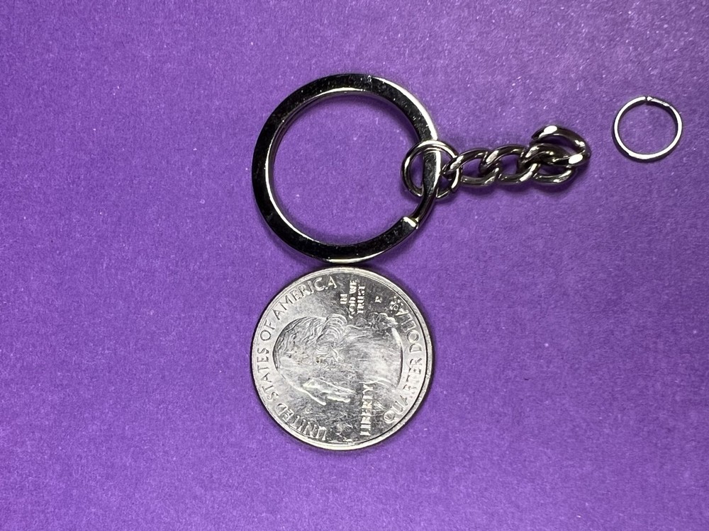8 Split Key Rings with Chain and Open Jump Ring
