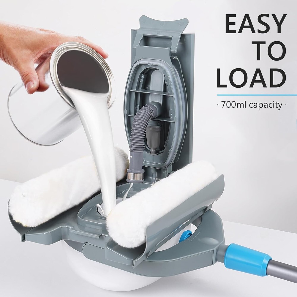 Automatic Paint Roller Kit, 8-Inch Ejection Paint Roller Brush with 1.2L Bucket