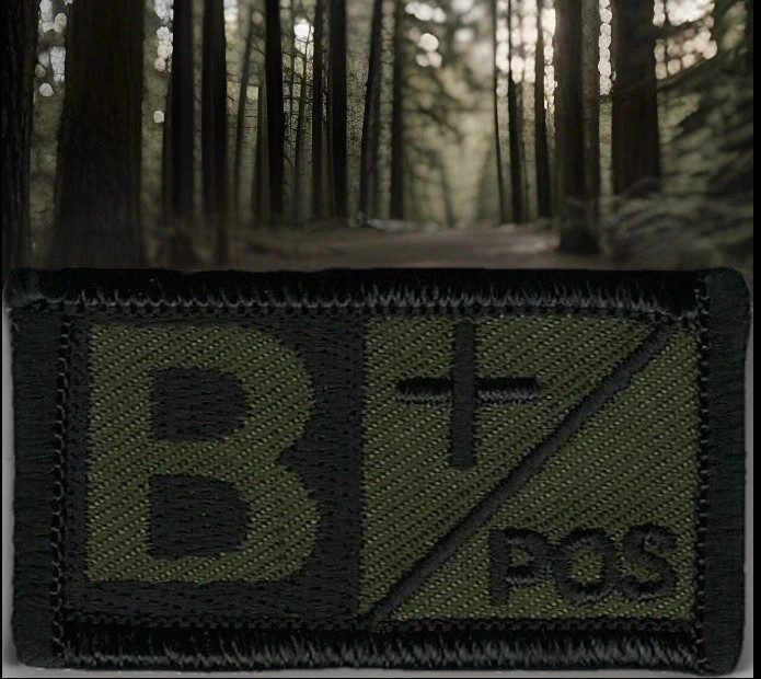 Condor 229 Blood Type B+ Olive Drab Patch Hook &Loop Fits VELCRO® BRAND Loop
