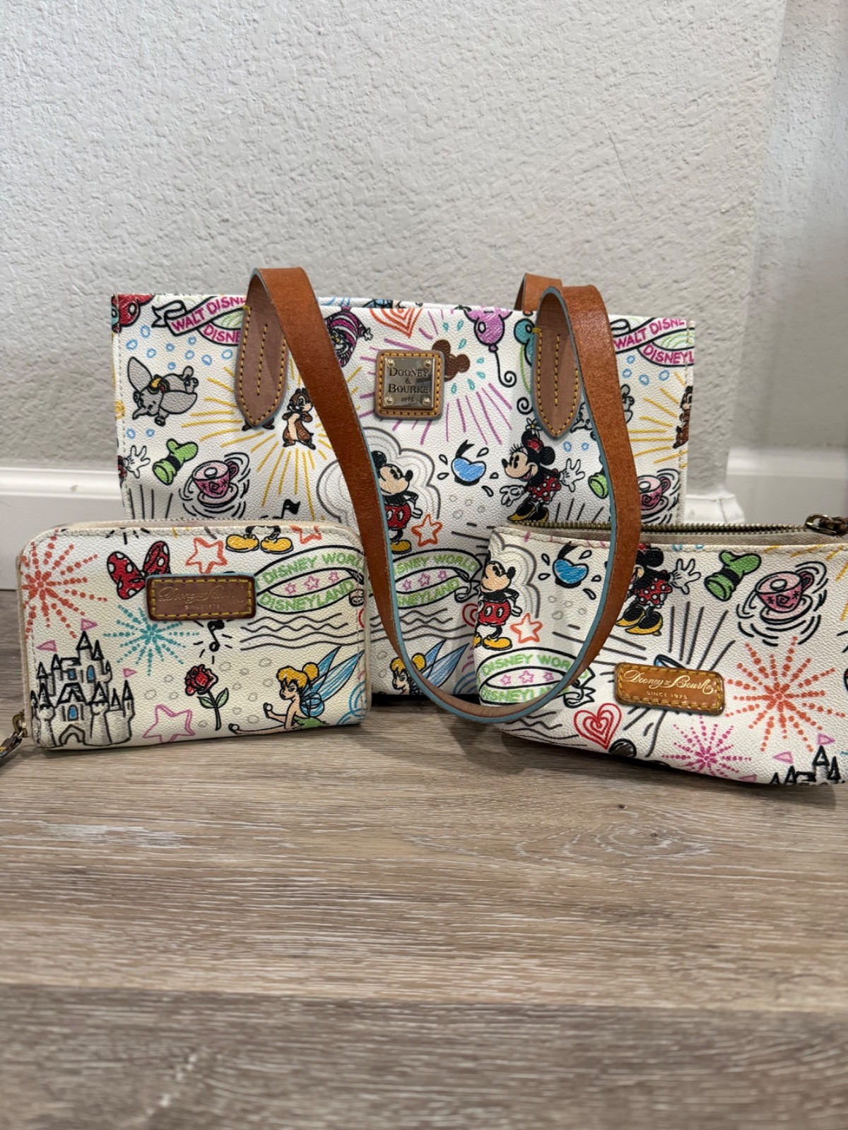 Disney Dooney & Bourke Sketch Print 3-Piece Set - Tote, Wallet & Pouch