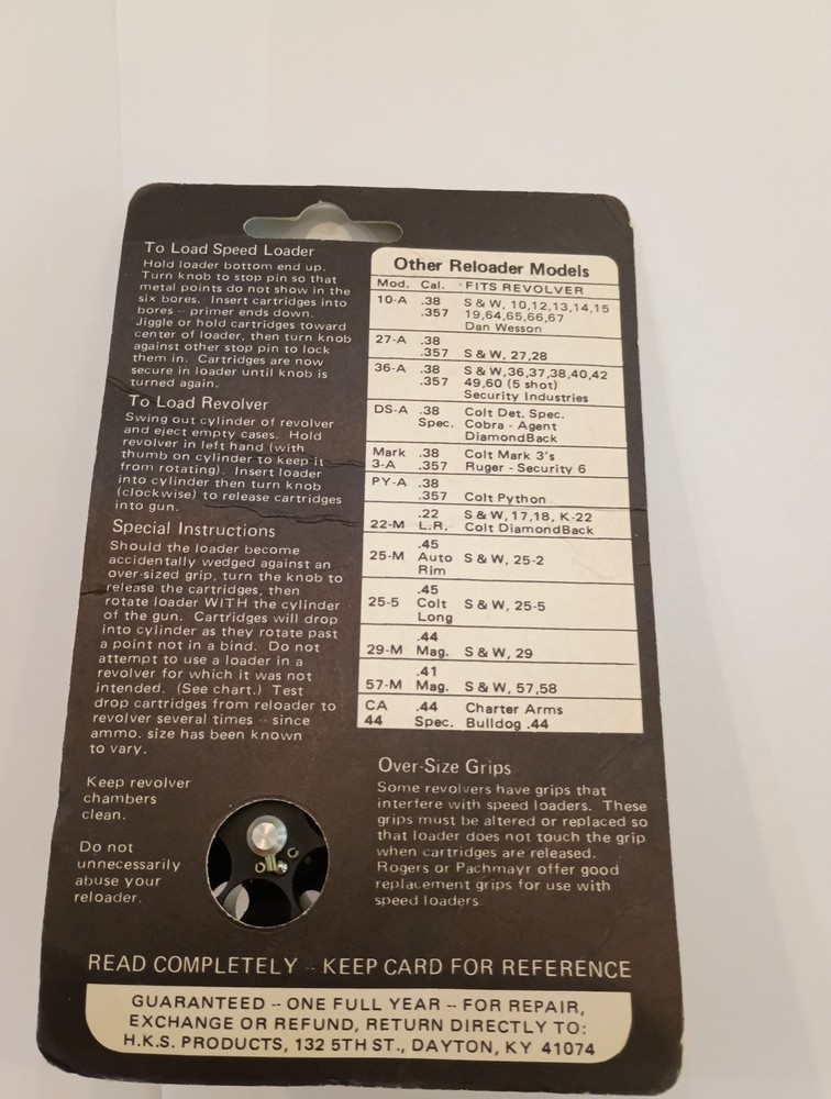 HKS PY-A Speed Loader for 38 Special 357 Magnum Colt Python