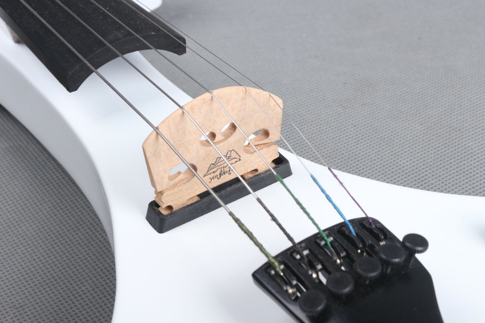 5 string Electric violin Solid wood Ebony fittings Passive pickup White Violin
