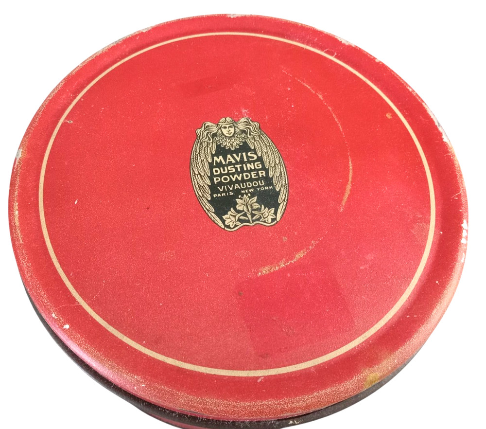 1920's Art Deco Mavis Perfumed Dusting Powder Vivandou Box Tin Container EMPTY