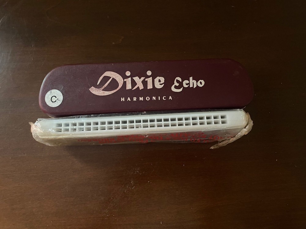 Vintage Dixie Echo Harmonica C With Case NEW