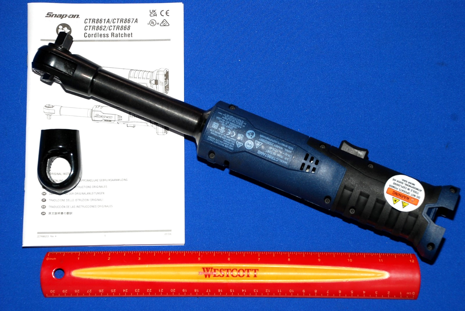 Snap-On NEW 14.4 V MicroLithium 3/8" Drive Blue Long-Neck Ratchet CTR867AMBDB