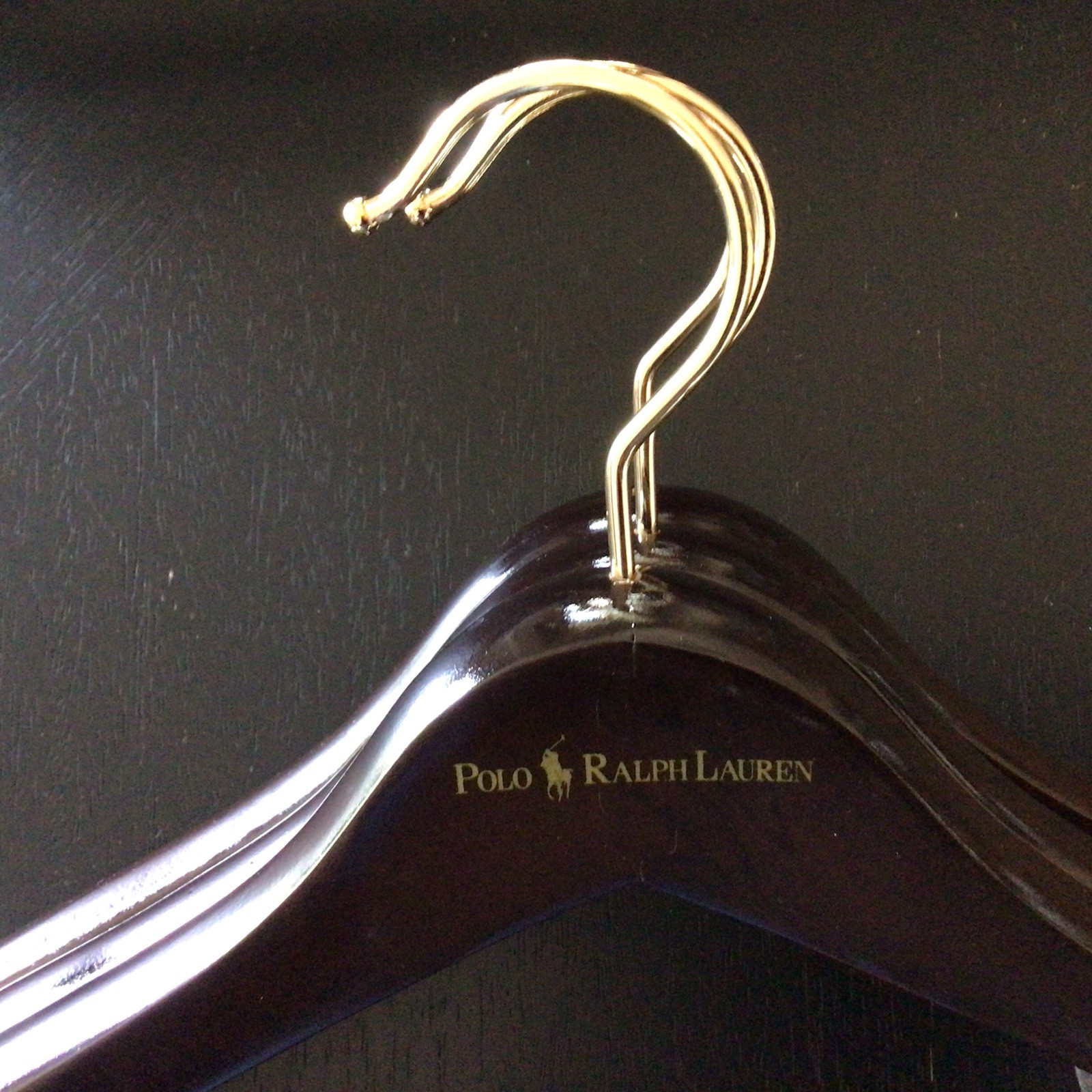 Polo Ralph LaurenWooden Clothes Hangers Wishbone Suit Pants Jacket 17"Lot Of 6.