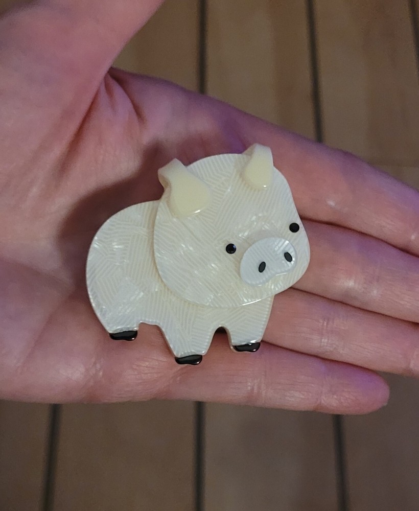 Acrylic Pig brooch