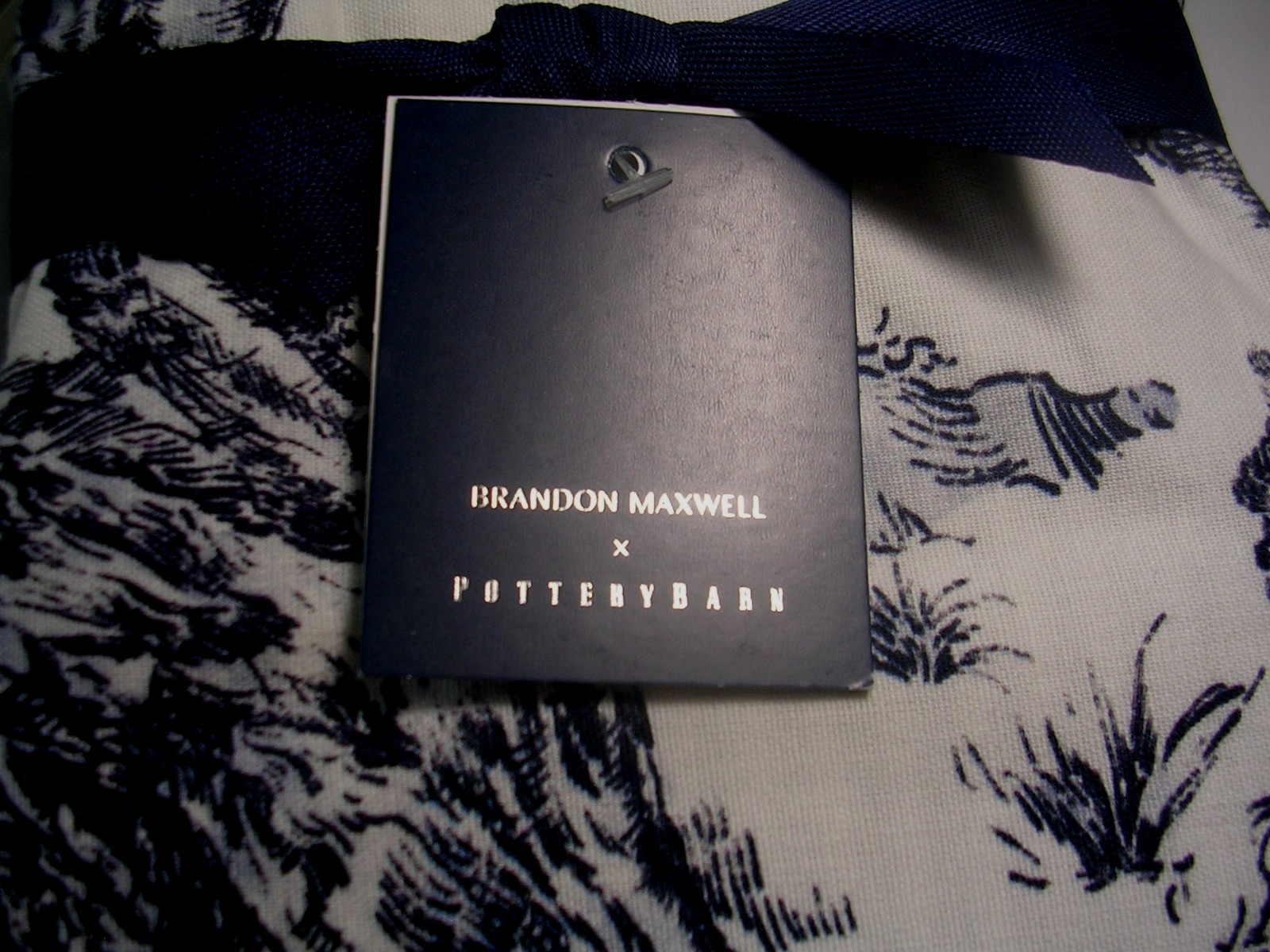 POTTERY BARN BRANDON MAXWELL GROVELAND TOILE REVERSIBLE TABLE RUNNER 18X108 NWTG