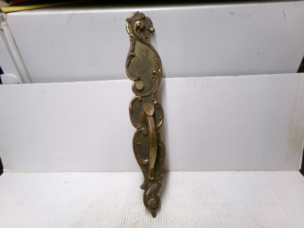 Vintage Ornate 19 1/2" Large Door Handle Pull Solid Brass