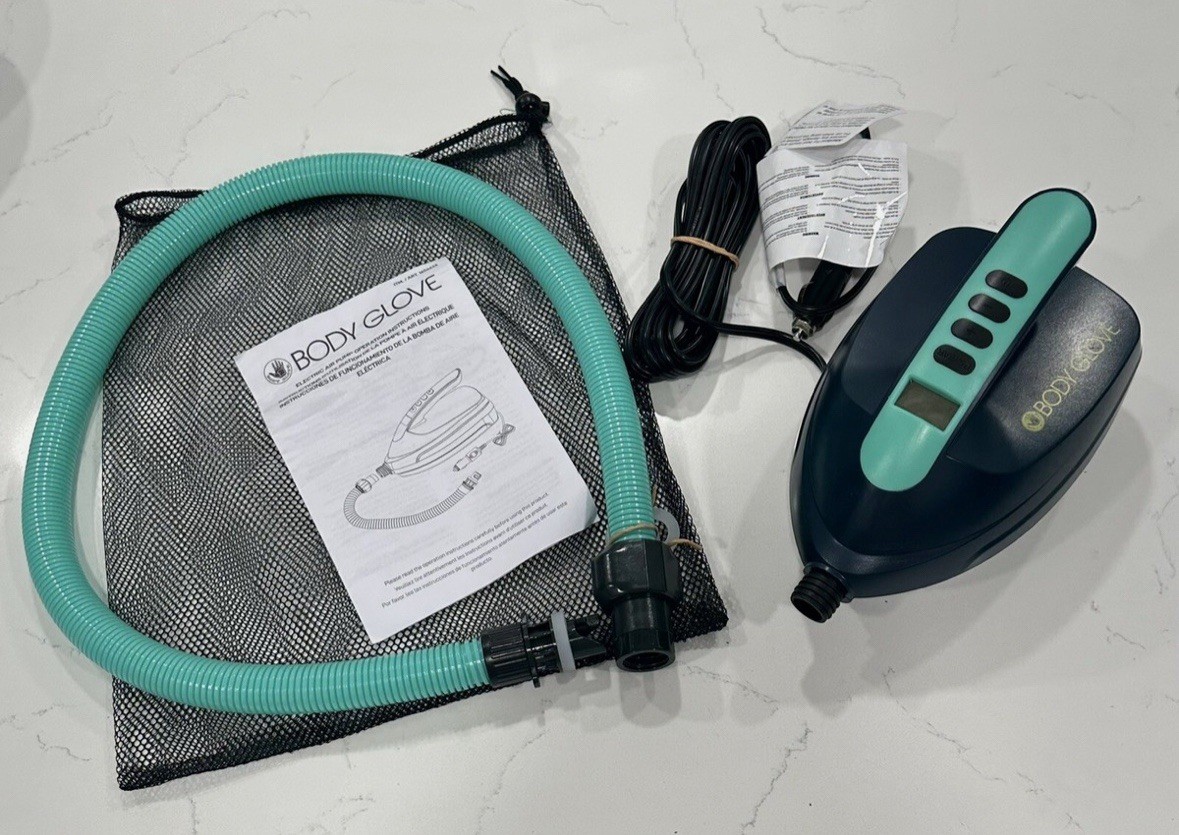 Body Glove 12V Electric SUP Pump – Auto-Stop, 16 PSI, Car Adapter, Paddle Board